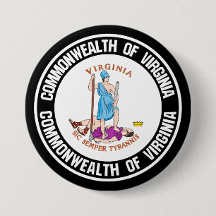 Virginia Round Emblem Button