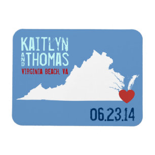 Virginia Save the Date - Individuell gestaltbare S Magnet