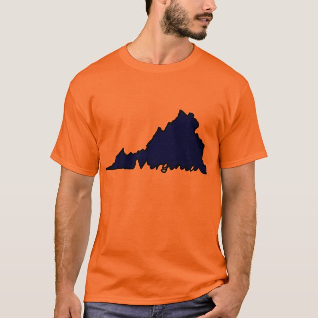 Virginia-Skript-T-Shirt - Orange T-Shirt (Vorderseite)