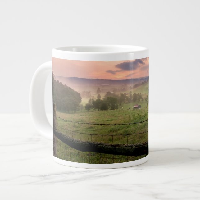 Virginia-Sonnenuntergang Jumbo-Tasse (Vorderseite Links)