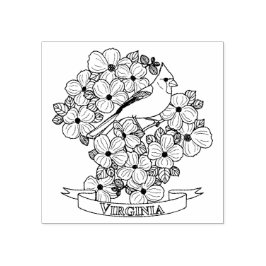 Virginia Staat Bird und Blume Farbseite Gummistempel