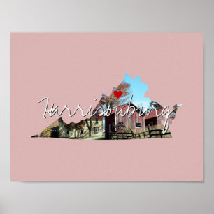 Virginia Staat Foto Einlage und Ortsname Poster