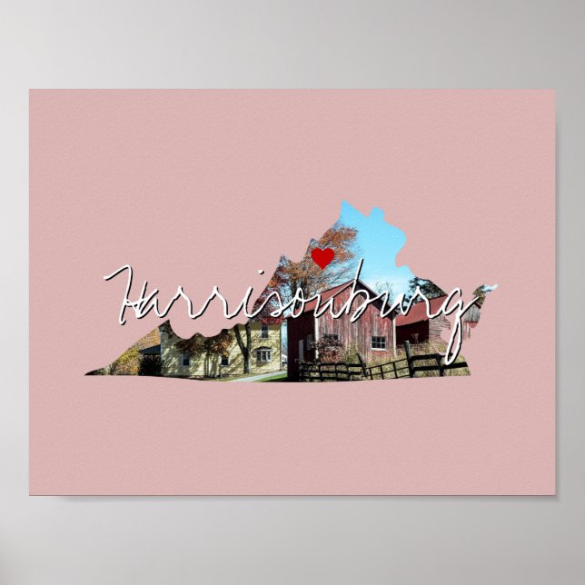 Virginia Staat Foto Einlage und Ortsname Poster (Vorne)