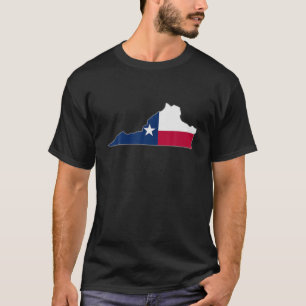 VIRGINIA STAAT MAP TEXAS TX Flag Wurzeln Männer Fr T-Shirt