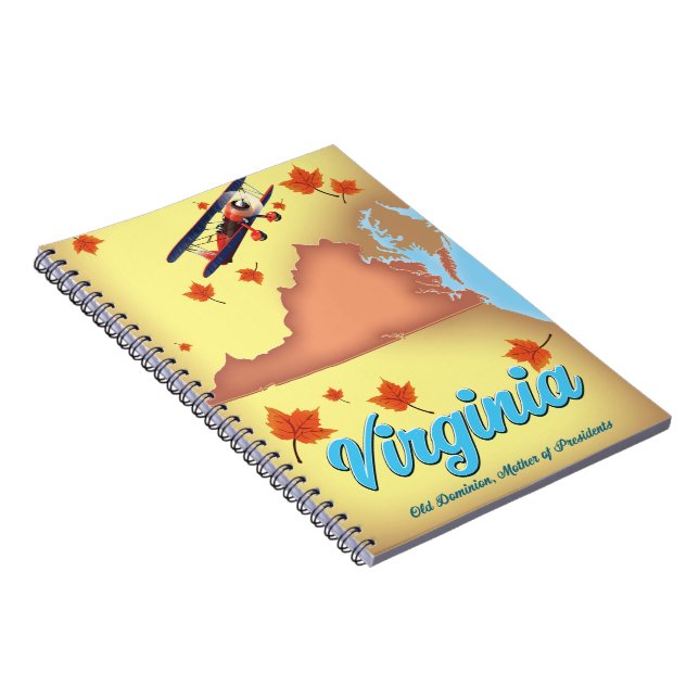 Virginia Staat Retro Reiseplakat Notizblock (Rechte Seite)