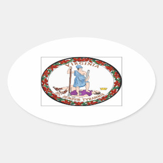 Virginia Staat Siegel Ovaler Aufkleber