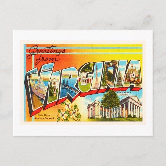 Virginia Staat VA Old Vintage Travel Postcard- Postkarte (Vorderseite)