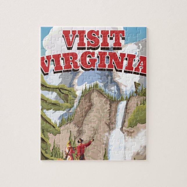 Virginia Staat Vintage Reiseplakat Puzzle (Vertikal)