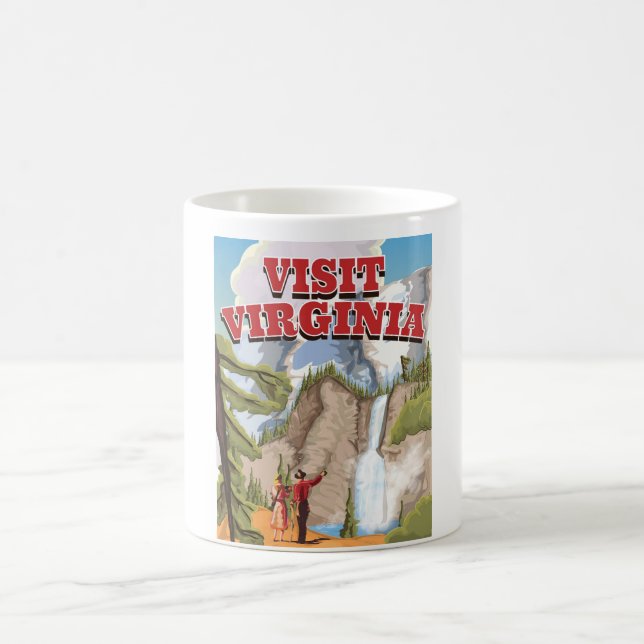 Virginia Staat Vintage Reiseplakat Tasse (Mittel)