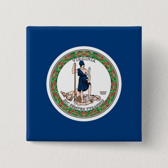 Virginia-Staats-Flagge Button (Vorderseite)
