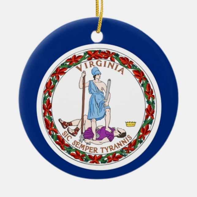 Virginia-Staats-Flagge Keramikornament (Vorne)