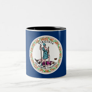 Virginia-Staats-Flagge Zwei-Ton Kaffee-Tasse Zweifarbige Tasse