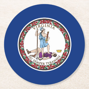 Virginia Staatsflagge Runder Pappuntersetzer
