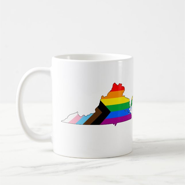 Virginia Staatsstolz LGBTQ Progress Prix Kaffeetasse (Links)