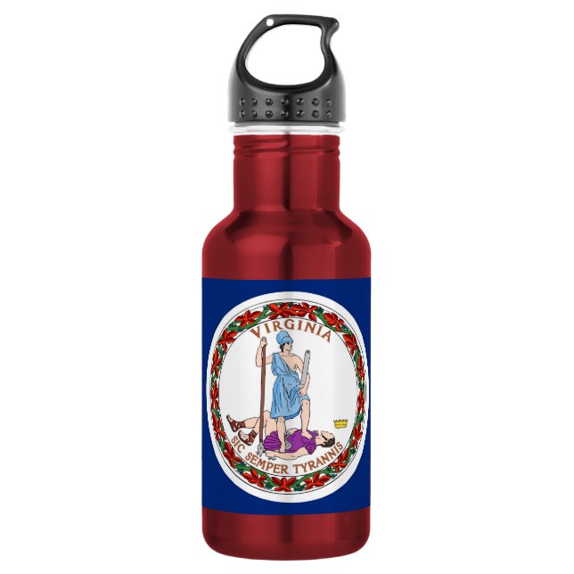 Virginia State Flag Liberty Flasche Trinkflasche (Vorderseite)
