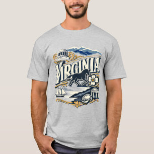 Virginia State Heritage Koloniale Bergkunst T-Shirt
