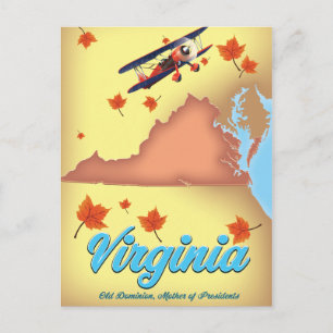 Virginia State Retro-Reiseplakat Karte