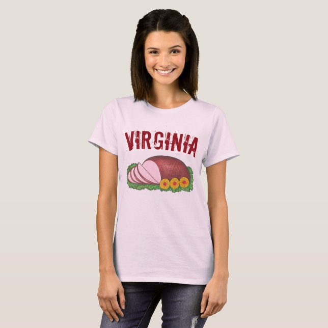 Virginia Style Cured Country Ham VA Feinschmecker  T-Shirt (Vorne ganz)