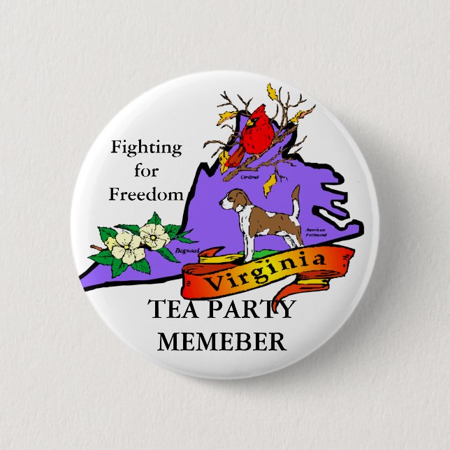 VIRGINIA-TEE-PARTY-KNOPF BUTTON (Vorderseite)