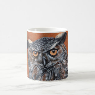 Virginia-Uhu auf Orange Kaffeetasse