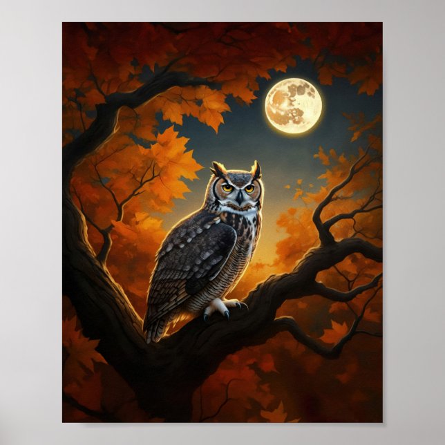 Virginia-Uhu im Herbst Poster (Vorne)