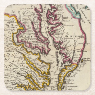 Virginia und Maryland Rechteckiger Pappuntersetzer