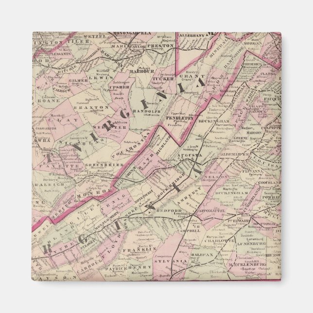 Virginia und West Virginia Magnet (Vorne)