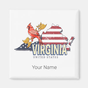 Virginia United Staaten Retro Staat Map Vintag USA Magnet