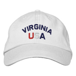 Virginia USA bestickt mit White Hat Bestickte Baseballkappe