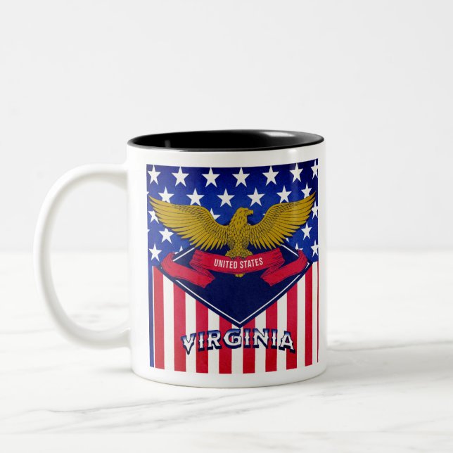 Virginia USA Flag Zweifarbige Tasse (Links)