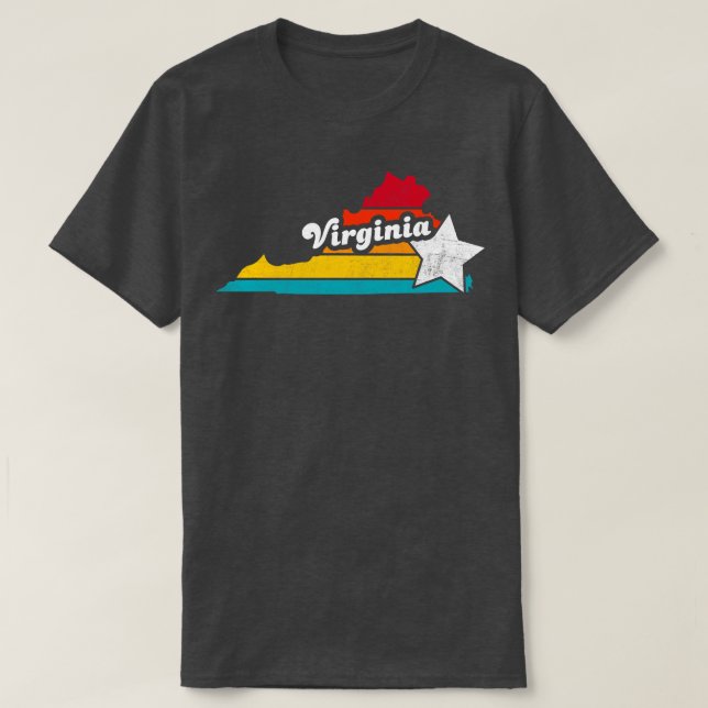Virginia Vintag Distressed Souvenir T-Shirt (Design vorne)