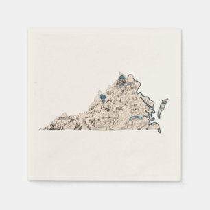 Virginia Vintag Picture Map Antiquitätenkarte Sta Serviette