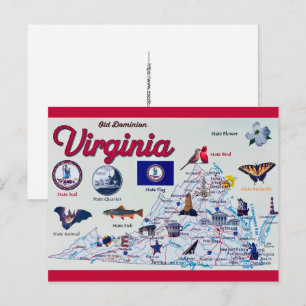 Virginia Vintage Karte Postkarte