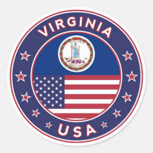 Virginia, Virginia-Aufkleber, Handy, Totbeutel, Runder Aufkleber