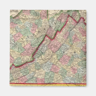 Virginia, W Virginia Karte von Mitchell Magnet