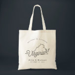 Virginia Wedding Welcome Tote Bag Tragetasche<br><div class="desc">Diese Tasche in Virginia ist der ideale Ort,  um die Gäste der Stadt zu Ihrer Hochzeit zu empfangen! Packen Sie es mit lokalen Goodies für ein extra lustiges Willkommenspaket.</div>