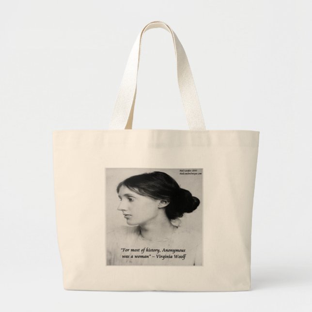 Virginia Woolf Anonymous war ein Zitat von Frauen Jumbo Stoffbeutel (Vorne)