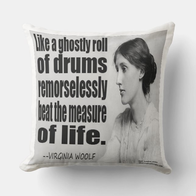 Virginia Woolf Ghosive Roll Large Throw Pillow Kissen (Vorderseite)