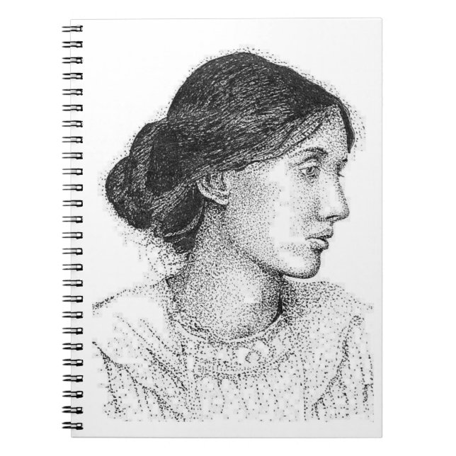 Virginia Woolf Ink Drawing ... JOURNAL Notizblock (Vorderseite)