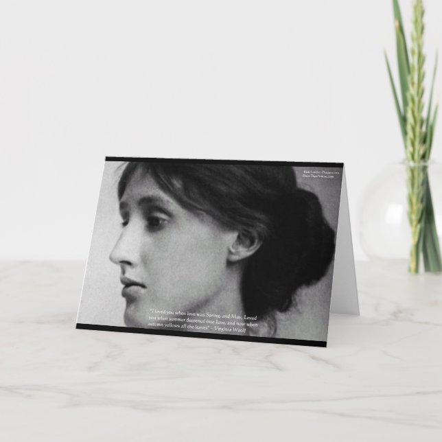 Virginia Woolf "Liebe Herbst" Liebe Kostenvoransch Karte (Vorderseite)