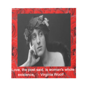 Virginia Woolf & Liebe Zitat Notizblock