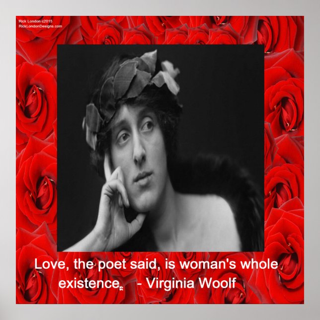 Virginia Woolf & Liebe Zitat Poster (Vorne)