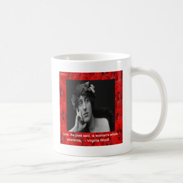 Virginia Woolf & Liebe Zitat Tasse (Rechts)