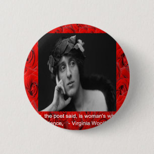 Virginia Woolf & Liebeszitat Button