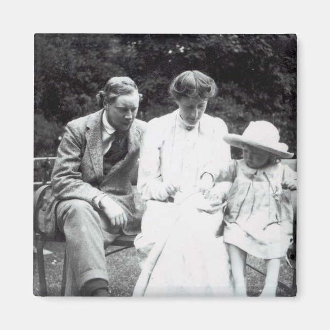 Virginia Woolf mit Clive und Julian Bell, 1910 Magnet (Vorne)