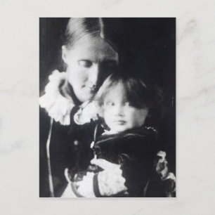 Virginia Woolf, mit ihrer Mutter Julia, 1884 Postkarte