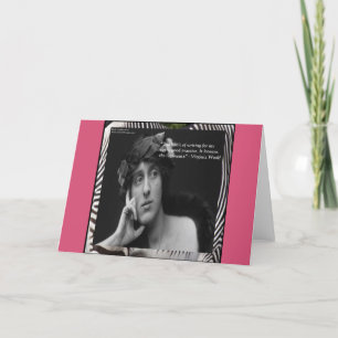 Virginia Woolf mit Zebrastreifen-Schreibzitat Karte