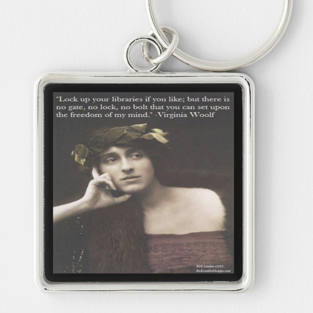 Virginia Woolf Open Mind Zitat Schlüsselanhänger (Vorne)