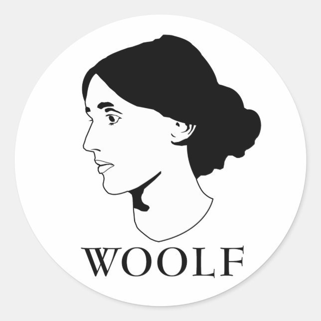 Virginia Woolf Runder Aufkleber (Vorderseite)