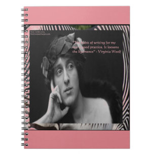 Virginia Woolf W/Zebra Stripes Writing Quote Notizblock